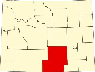 Locatie van Carbon County in Wyoming