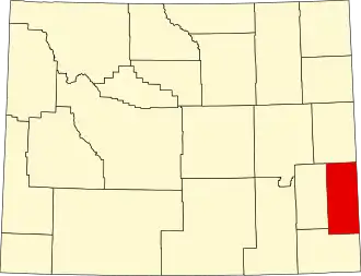Locatie van Goshen County in Wyoming