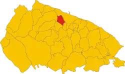 Locatie van Modugno in Bari (BA)