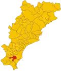 Locatie van Villanova d'Albenga in Savona (SV)