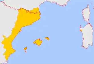 Het verspreidingsgebied van de Catalaanse taal