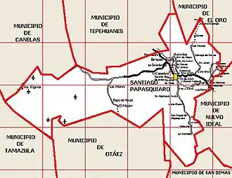 Kaart van Santiago Papasquiaro