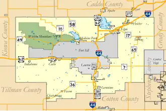 Kaart van Comanche County