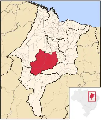 Ligging van de Braziliaanse microregio Alto Mearim e Grajaú in Maranhão