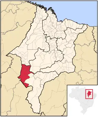 Ligging van de Braziliaanse microregio Porto Franco in Maranhão