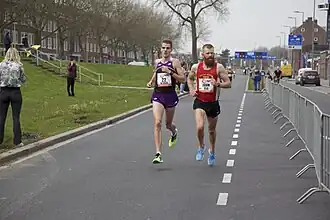 Edwin de Vries, tijdens de Berlijn Marathon.