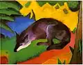 Blauschwarzer Fuchs (1911) van Franz Marc