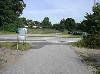 De locatie van de voormalige halte Lyngvej in 2012