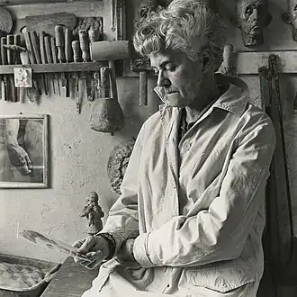 Gobius in 1977 in haar atelier.