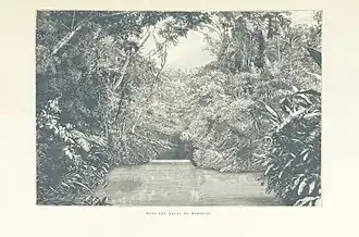 Tekening van de Marowijnekreek tijdens de Henri Coudreau-expeditie (1893)