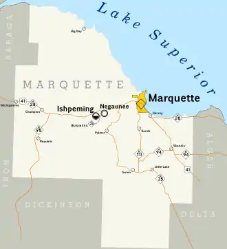 Kaart van Marquette County