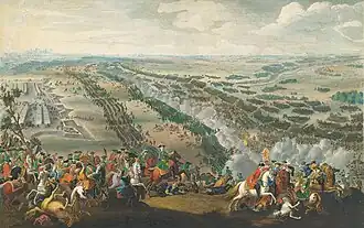 De slag bij Poltava, door Denis Martens de Jongere (1726)