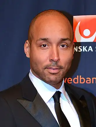Martin Dahlin op het Zweedse sportgala in de Ericsson Globe in Stockholm, 13 januari 2014.