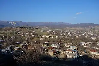 Uitzicht op het dorp Martkopi