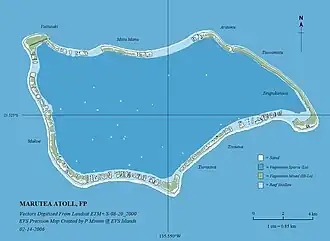 Kaart van Marutea Sud