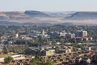 Zicht op Maseru, naar de Zuid-Afrikaanse grens