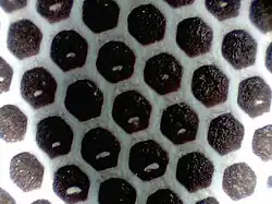 Strijkvlak van luciferdoos uitvergroot