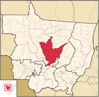 Ligging van de Braziliaanse microregio Alto Teles Pires in Mato Grosso