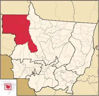 Ligging van de Braziliaanse microregio Aripuanã in Mato Grosso