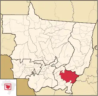 Ligging van de Braziliaanse microregio Tesouro in Mato Grosso