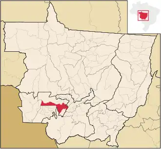 Kaart van Barra do Bugres