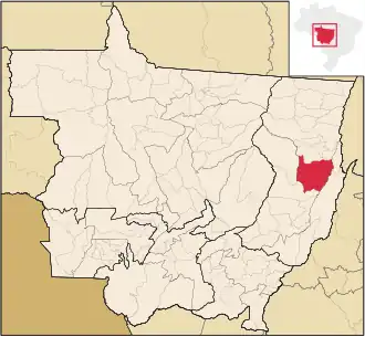 Kaart van Ribeirão Cascalheira