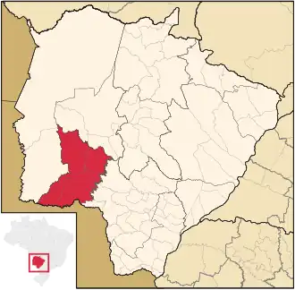 Ligging van de Braziliaanse microregio Bodoquena in Mato Grosso do Sul