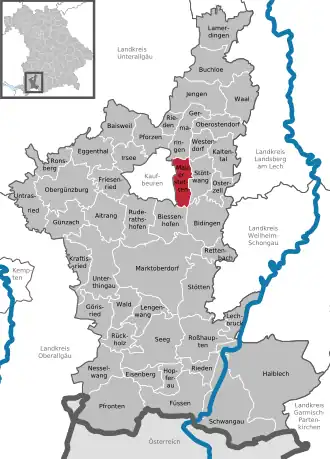 Kaart van Mauerstetten