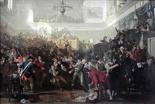 De val van Robespierre in de Conventie op 27 juli 1794(1870), Max Adamo, Alte Nationalgalerie