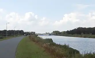 Het Máximakanaal gezien in noordelijke richting