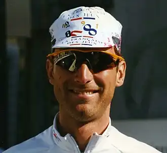Sciandri als renner van La Française des Jeux tijdens Parijs-Nice in 1997