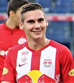 Wöber op de training bij RB Salzburg, september 2019