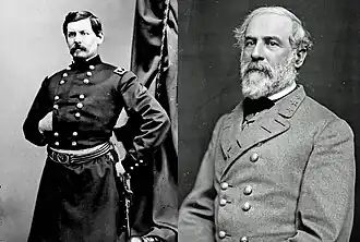 McClellan en Lee: tegenstanders tijdens de Zevendageslag.