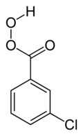 Structuurformule van 3-chloorperoxybenzoëzuur