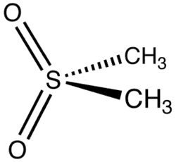 Structuurformule van dimethylsulfon