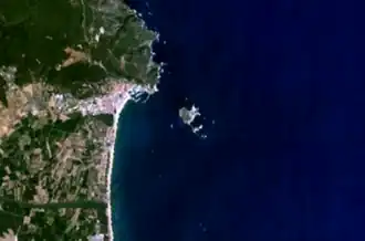 Satelliet foto van de îles Medes
