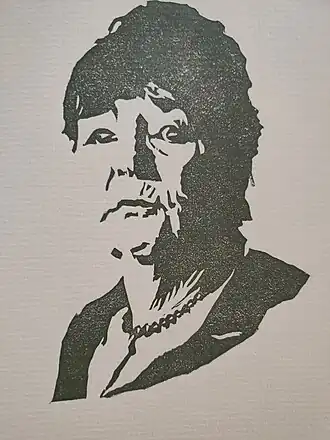 linosnede naar een foto, gebruikt in het jachtseizoen is geopend  2011