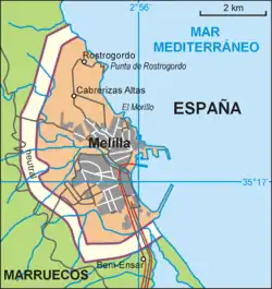 De enclave Melilla.