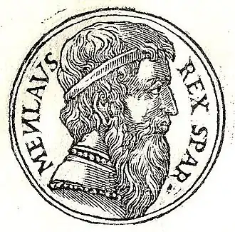 Menelaüs volgens Promptuarii Iconum Insigniorum.