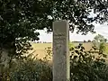 Gedenksteen voor Menno Simons op de locatie van het vroegere dorp Wüstenfelde