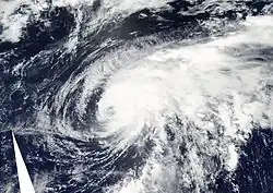 Foto of weerkaart van orkaan