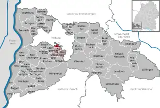 Kaart van Merzhausen (Baden-Württemberg)