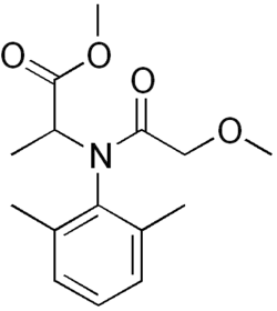 Structuurformule van metalaxyl