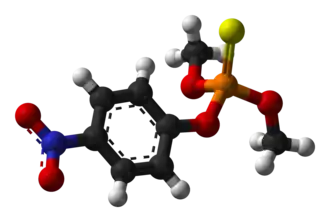 Molecuulmodel van methylparathion