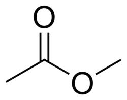Structuurformule van methylacetaat