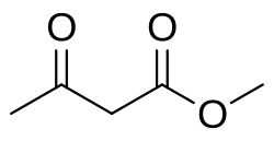 Structuurformule van methylacetoacetaat