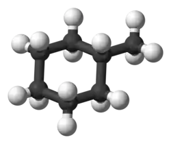 Molecuulmodel van methylcyclohexaan