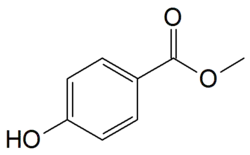 Structuurformule van methylparabeen