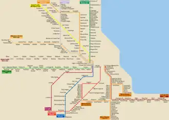 Routekaart van de Metra