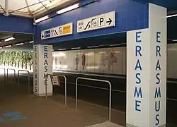 Uitgang van het voetgangerstunnel.